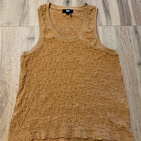 DKNY Women's Burnt Orange Textured Tank Top - Picture 6 of 7